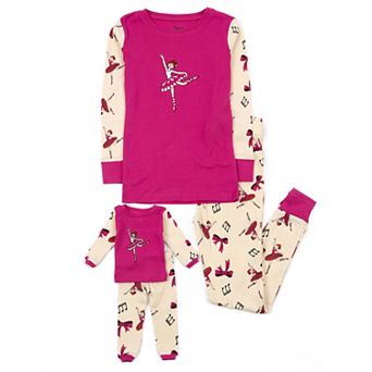 Leveret Girls & Doll Cotton Pajamas Ballerina Hot Pink 3 Year