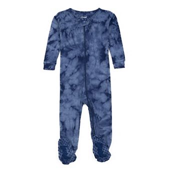 Leveret Kids Footed Cotton Pajama Tie Dye Boys
