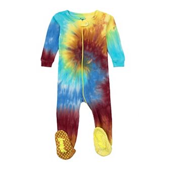 Leveret Kids Footed Cotton Pajama Tie Dye Boys