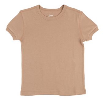 Leveret Kids Short Sleeve T-Shirt Neutral Solid Color