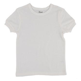 Leveret Kids Short Sleeve T-Shirt Neutral Solid Color