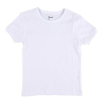 Leveret Kids Short Sleeve T-Shirt Neutral Solid Color