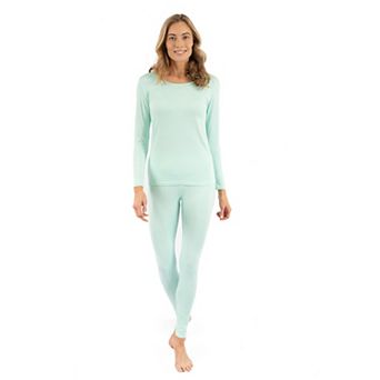 Leveret Womens Two Piece Boho Solid Thermal Pajamas