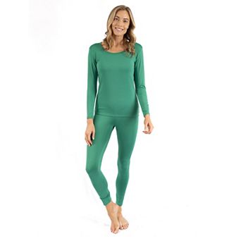 Leveret Womens Two Piece Boho Solid Thermal Pajamas