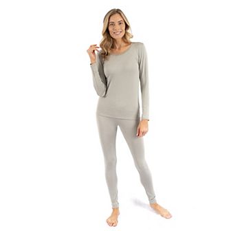 Leveret Womens Two Piece Boho Solid Thermal Pajamas