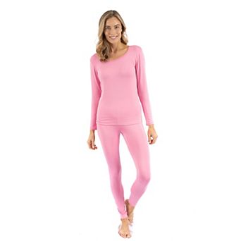 Leveret Womens Two Piece Boho Solid Thermal Pajamas