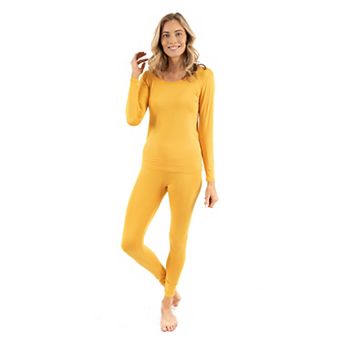 Leveret Womens Two Piece Boho Solid Thermal Pajamas