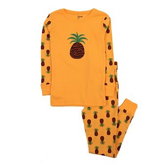 Leveret Kids Two Piece Cotton Pajamas Pineapple
