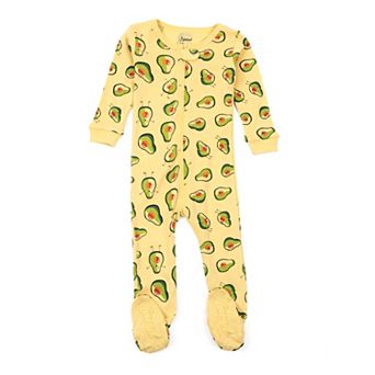 Leveret Kids Footed Cotton Pajama Avocado