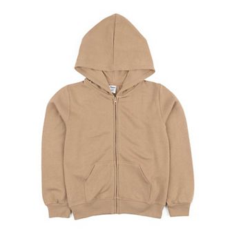 Leveret Kids Zipper Sweat Hoodie Neutral Solid Color