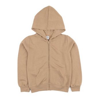 Leveret Kids Zipper Sweat Hoodie Neutral Solid Color