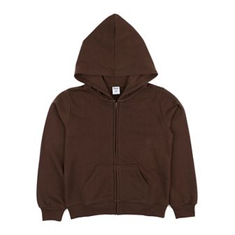 Leveret Kids Zipper Sweat Hoodie Neutral Solid Color