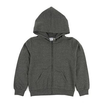 Leveret Kids Zipper Sweat Hoodie Neutral Solid Color