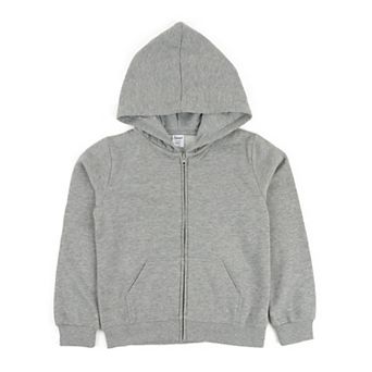 Leveret Kids Zipper Sweat Hoodie Neutral Solid Color