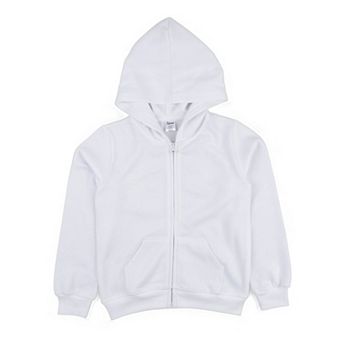 Leveret Kids Zipper Sweat Hoodie Neutral Solid Color