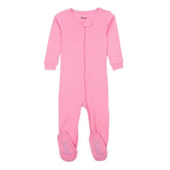 Leveret Kids Footed Cotton Pajama Classic Solid Color