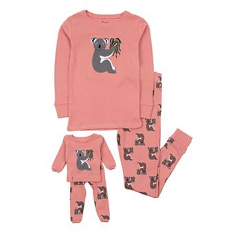 Leveret Girls and Doll Cotton Pajamas Koala Pink