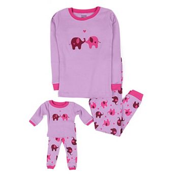 Leveret Girls and Doll Cotton Pajamas Elephant