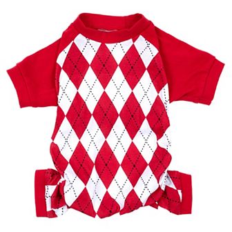 Leveret Dog Cotton Pajama Argyle