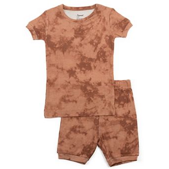 Leveret Kids Two Piece Cotton Short Pajamas Tie Dye Girls