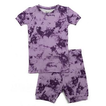 Leveret Kids Two Piece Cotton Short Pajamas Tie Dye Girls