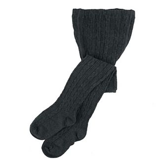 Leveret Girls Knit Tights Neutral Solid Color