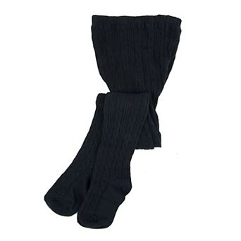 Leveret Girls Knit Tights Neutral Solid Color