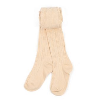 Leveret Girls Knit Tights Neutral Solid Color