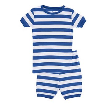 Leveret Kids Two Piece Cotton Short Pajamas Striped