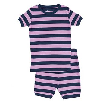 Leveret Kids Two Piece Cotton Short Pajamas Striped
