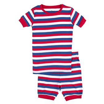 Leveret Kids Two Piece Cotton Short Pajamas Striped