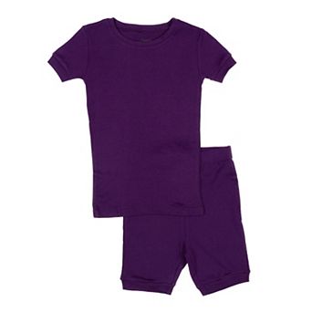 Leveret Kids Two Piece Cotton Short Pajamas Boho Solid Color