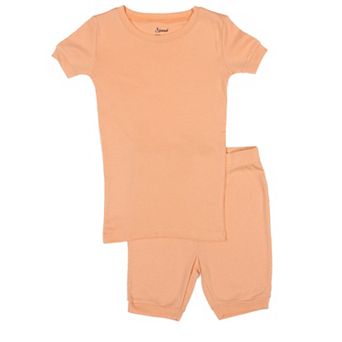 Leveret Kids Two Piece Cotton Short Pajamas Boho Solid Color