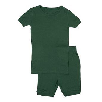Leveret Kids Two Piece Cotton Short Pajamas Boho Solid Color