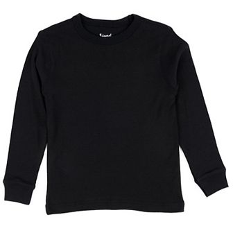 Leveret Kids Long Sleeve T-Shirt Neutral Solid Color