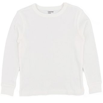 Leveret Kids Long Sleeve T-Shirt Neutral Solid Color