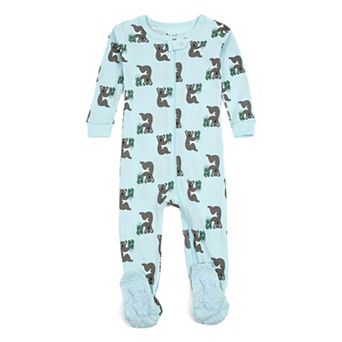 Leveret Kids Footed Cotton Pajama Koala Blue