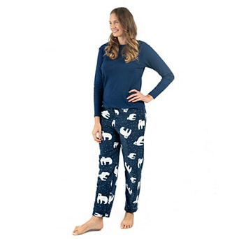 Leveret Womens Cotton Top and Fleece Pants Bear