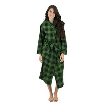 Leveret Womens Flannel Robe Plaid