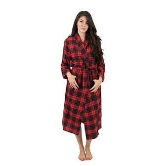 Leveret Womens Flannel Robe Plaid