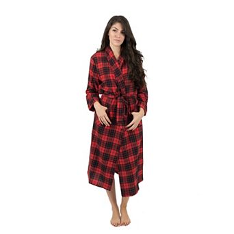 Leveret Womens Flannel Robe Plaid