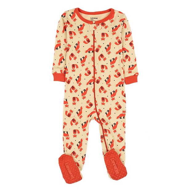 Leveret Kids Footed Cotton Pajama Fox