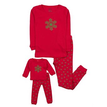 Leveret Girls and Doll Cotton Pajamas Snowflake