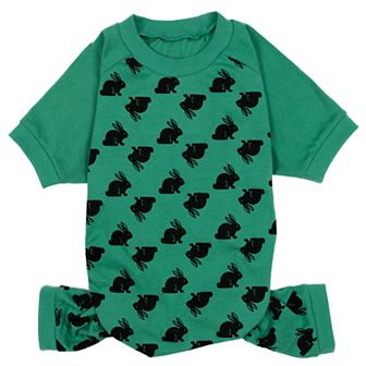 Leveret Dog Cotton Pajama Bunny Green