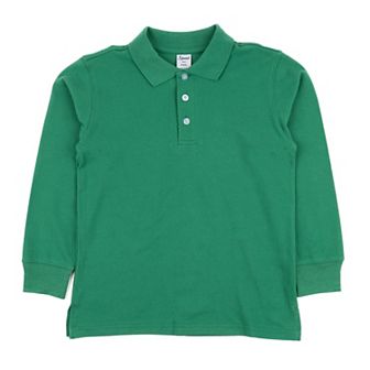 Leveret Long Sleeve Cotton Polo Shirt Classic Solid Color