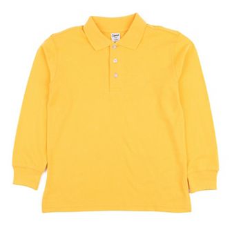 Leveret Long Sleeve Cotton Polo Shirt Classic Solid Color
