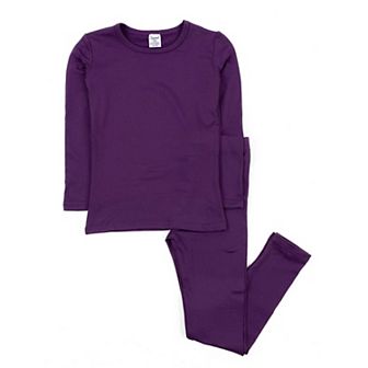 Leveret Kids Two Piece Thermal Pajamas Boho Solid Color