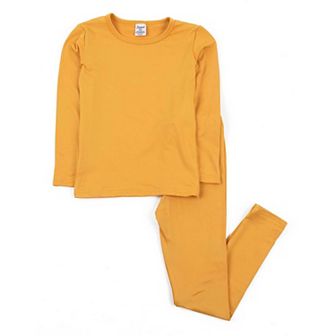 Leveret Kids Two Piece Thermal Pajamas Boho Solid Color