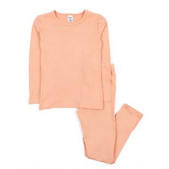 Leveret Kids Two Piece Thermal Pajamas Boho Solid Color