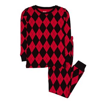 Leveret Kids Two Piece Cotton Pajamas Argyle
